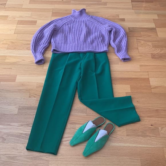 NWT ZARA💚Crossover pleated pants - Picture 3 of 16